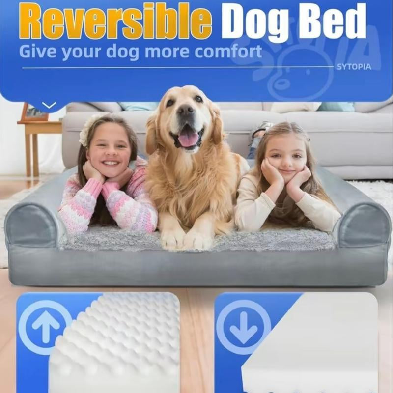 Orthopedic Waterproof Dog Bed 42 Inchs Extra Large Washable Dog Mattress Cooling Mats with Removable Cover and Non-Slip Bottom, Luxury Dog Cage Bed XL Pet Supplies