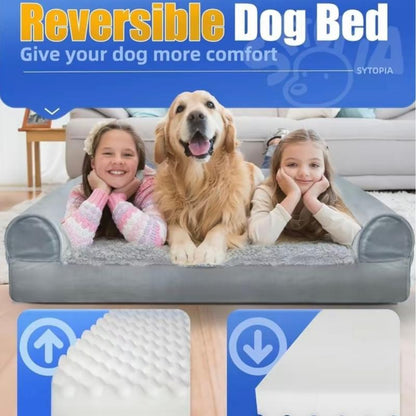 Orthopedic Waterproof Dog Bed 42 Inchs Extra Large Washable Dog Mattress Cooling Mats with Removable Cover and Non-Slip Bottom, Luxury Dog Cage Bed XL Pet Supplies