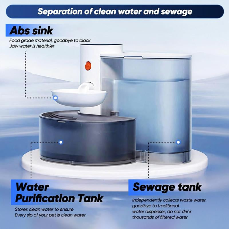 【Black Friday Deal】Saker Automatic Pet Water Dispenser, 3000Ml/106Oz Large Capacity, Smart Pet Water Dispenser, Rechargeable Automatic Pet Water Dispenser (White, 1 Set)