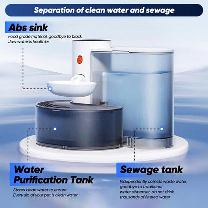 【Black Friday Deal】Saker Automatic Pet Water Dispenser, 3000Ml/106Oz Large Capacity, Smart Pet Water Dispenser, Rechargeable Automatic Pet Water Dispenser (White, 1 Set)