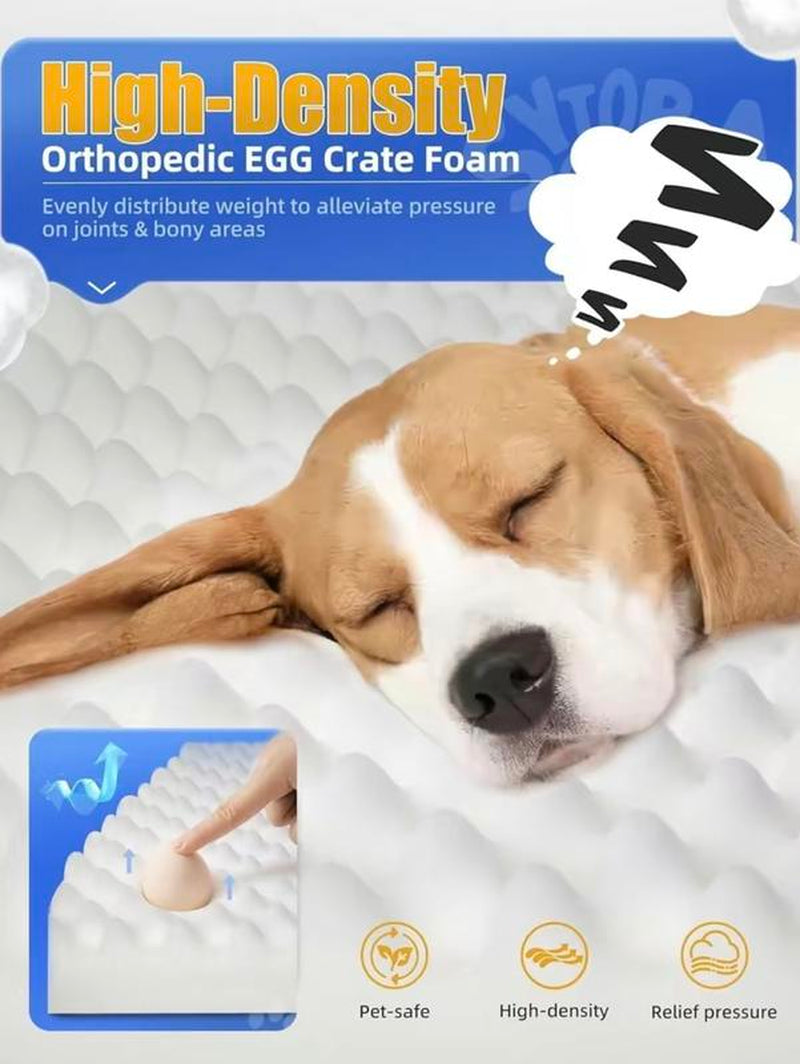 Orthopedic Waterproof Dog Bed 42 Inchs Extra Large Washable Dog Mattress Cooling Mats with Removable Cover and Non-Slip Bottom, Luxury Dog Cage Bed XL Pet Supplies