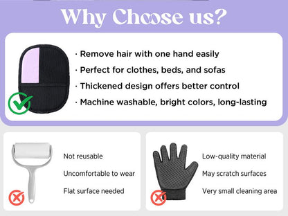 Lesure Pet Hair Remover Glove, Electrostatic Removal Gloves for Pet Hair, Pet Hair Remover Gloves for Dog & Cat, Tiktokshopblackfriday Choice, Reusable Pet Hair Remover Glove for Carpet, Couch, Clothing, Furniture(Use Horizontally) Shedding Grooming Kit